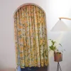 Gardiner gul citron dubbel lager veckade tyll små fönster draperier för vardagsrum kök halv gardin frukt design kortinas rideaux