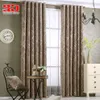 Cortinas blackout prateadas de chenille jacquard para quarto moderno tecido cego cinza para sala de estar janela tamanho personalizado 259T