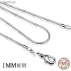 Other 925 sterling silver necklace women silver fashion jewelry Snake Chain 1mm Necklace 16 18 20 22 24L242313