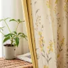 Curtains Living Room Curtains Pastoral Style Home Decoration Large Size Can Be Spliced Grommet Pull Pleated Hook Study Bedroom Curtain