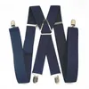 BD054-L XL XXL Size Suspenders Men Adjustable Elastic X Back Pants Women Suspender for Trousers 55 Inch Clips on NAVY BLUE 240313