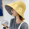 Chapeaux à large bord été pour femmes filles parent enfant chapeau de soleil vide haut visière pliable pêcheur voyage en plein air casquette de plage