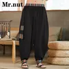 Herrbyxor Mr Nut Cotton Linen Loose Dance Harem Retro Kläder Kvinnor Stylish Baggy Joggger Lantern Trousers Ethnic Style