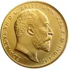 영국 희귀 1907 British Coin King Edward VII 1 주권 Matt 24-K Gold 도금 사본 동전 2657