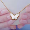 Autre tendance européenne et américaine 925 argent plaqué or blanc fritillaire papillon collier femmes mode marque de luxe bijoux cadeaux L24313