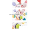 Filmspel 5.7 cm Stock Soft Rubber Baby Handbell Toy Gras Training Can Bite Sile Gum Ball Puzzle Tidig utbildning 3-12 månader Drop Dhdzy