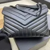 Hohe Qualität Loulou Mode Designer Taschen Echtes Leder Messenger Tasche Kette Schulter Umhängetasche Klassische Klappe Frauen Geldbörse MM Größe