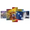 Kalligraphie, ungerahmt, 5 Panel, Flagge von Venezuela, Spanien, modular, Cuadros, Leinwand, HD-Druck, Poster, Wandkunst, Bilder, HD-Gemälde, Raumdekoration