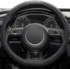 Steering Wheel Covers Car Cover 14.5-15 Inch Black Universal Microfiber Leather Breathable Anti-Slip Odorless Wheels