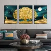 Pinturas Golden Art Deer Money Tree Wall Imagem Islâmica Sem Moldura Abstract Moon Canvas Impressão Poster Still Life2330