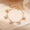 Pendant Necklaces New Arrival Butterfly Bracelet Simple Girls Sweet Butterfly Pendant Charm Bracelets Hand Jewelry Gifts For Women Beach Anklet L24313