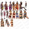 18 kolorów Kobiety stroje kąpielowe Związane spodnie stanika Szybowe Półtaki 2 -częściowe dres do patchworku rekina Camo Bikini Set E229081045487