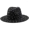 Breite Krempe Hüte Luxus Diamant Panama Weiche Geformte Strohhut Sommer Frauen Strand Sonnenkappe UV-Schutz Mädchen Fedora