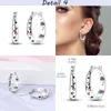 Hoopörhängen 2024 Original 925 Sterling Silver Earring Heart-formed For Women Girls Wedding Party Luxury Fine Jewelry