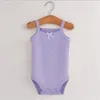 Bebek Bebek Bodysuits Born Girls için Bodysuits Çocuklar Pamuklu Kolsuz Yürümeye başlayan çocuklar Yaz Playsuits Beyaz Giysiler Kıyafet 2024