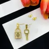 Luxury 18K Gold Plated Charm Ear Stud Earrings Original Designer Dissymmetry Stainless Steel Fashion Women Wedding Party Jewerlry Valentine's Day Gift