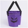 Andra festliga partier LED Light Halloween Candy Bags Up Trick eller Treat With Pumpkin Design återanvändbar goody hink för barn D DHXEZ