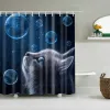 カーテン動物猫の象シャワーカーテン3Dプリントバスルームカーテン洗える浴室の家の装飾のための洗える浴室の装飾カーテン12フック付き