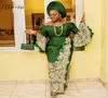 ASO EBI CAFTAN GREENイブニングドレスレースアップリケフォーマルなアフリカンプロムガウン2022長袖ローブデカクテル2138086