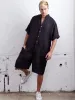 Sommer Lose Junge Strampler Baumwolle Halbe Hülse Taste Hosen 2024 Casual Solide Männer Cargo Overalls Overall Hosen Männlichen