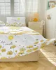 Jupe de lit, couvre-lit élastique avec taies d'oreiller, protection contre le soleil, papillon, fleur, housse de matelas, ensemble de literie, drap