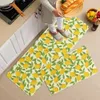 Carpets 1Pcs Retro Lemon Fruit Digital Printing Floor Mat Kitchen Living Room Bathroom Non-slip Door Mats Home Decor Carpet Rug