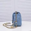 Sac CC Sac à main de designer pour femmes Petit sac à bandoulière Sacs à bandoulière en cuir véritable Denim Mini sac de qualité miroir Sacs à main de luxe de haute qualité Little Golden Ball