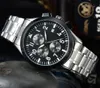 2024 watchmen Tops Chronograph Luxury watches Quartz Black Dial Multifunctional Fashion Business Sports Calendar Pilots watches Mens Watch Tops six stitches 0-1