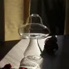 Vases 1/2pcs verre créatif mignon champignon forme verre fleur vase hydroponique plante pot paresseux arrosage machine décor à la maison