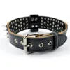 2 inch Wide Genuine Leather Studded Dog Collars for Medium Large X-Large Pitbull Dogs with Cool Spikes273C