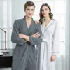 Vêtements de nuit pour femmes printemps automne doux confortable vêtements de détente japonais peignoir Long pyjamas Couple mince gaufre absorbant Yukata