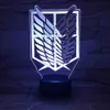 Anime attaque sur Titan veilleuse Led enfants enfants garçons cadeau Manga japonais Anime chambre lampe de bureau Shingeki no Kyojin Y1123335k