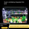 الخزانات Plexiglass Aquarium Box Ultrawhite العضوية الانفجار المقلوب أكريليك السمك خزان ماء بيئي صغير