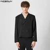 Top eleganti stile casual INCERUN Uomo con bottoni spaccati stile corto Blazer Street Male Solido e ben aderente Giacche da abito S-5XL 240313