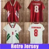 팬 Tops Tees Soccer Jersys 1994 불가리아 국가 대표팀 남성 레트로 stoichkov Ivanov Andonov Home White Away Football Shirt Short Sleeveh240313