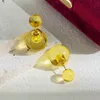 4Colors Stud Gold Splated Crystal Clear Ball Kolki Kolczyki