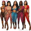 Womens Jumpsuits Designer 2024 New Slim Sexy Lace Large U-neck Open Navel Print Spicy Girl Rompers 5 Colours