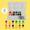 High quality 12color plastic box watercolor pigment solid watercolor paint set