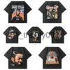 Tkpa herrar t skjortor y2k kläder amerikansk grafisk tidvattnet varumärke retro tvätt gör gammal lös kort ärm t-shirt kvinnors hiphop streetwear wy