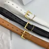 Ceinture de concepteur de luxe pour femmes en cuir authentique Largeur de vaches de vache 3 cm Designers hommes ceintures de boucle bronze