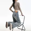 Jeans retos bordados de cintura alta para mulheres na primavera de 2024, nova versão coreana de ajuste solto, estilo elegante e versátil de calças compridas de perna larga