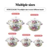 Kitchen Japanese thickened rose flower language enamel Enamel binaural cooking soup pot suit Gas stove Induction cooker 240308