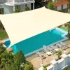 Nets utomhusskugga segelmissningar Vattentät solskydd Square Rektangel Sun Shade Protection Canopy Garden Patio Pool Camping Shade Shadey