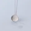 Colar de prata esterlina 925 com pingentes casuais em formato de concha de vieira