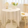Tovaglie rotonde Copri tavolo da pranzo Tovaglia in cotone e lino tinta unita Copri tavolo da pranzo Tovaglia decorativa per la casa