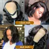 Perruque Bob Lace Frontal Wig Body Wave brésilienne Remy, cheveux naturels vierges, Transparent, 13x6, densité 180%, 13x4