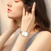 Rektangel Ultratin Nordic Bauhaus Simple Design Japan Quartz Lady Fashion Rostfritt stål Mesh Armband Beltur för kvinnor 240305