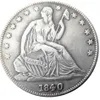 Kompletter US-Satz von 1839–1861O, 21 Stück, Liberty Seated Half Dollar Craft, versilbert, Kopiermünzen, Messingornamente, Heimdekoration, accesso252L