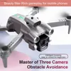 Drones KBDFA S92 Drone Triple Camera HD1080P Obstacle Avoidance Brush Motor Quadcopter Optical Flow WIFI FPV RC Helicopters Toys Gifts 24313