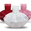 Flickaklänningar 3-10 Little Girls Floral Dress Ceremony Prom Gown Commonion Teen Clothes Kids For White Wedding Train